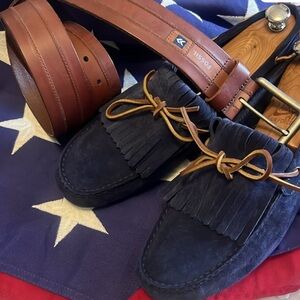 Ralph Lauren Blue Suede Loafers Men's